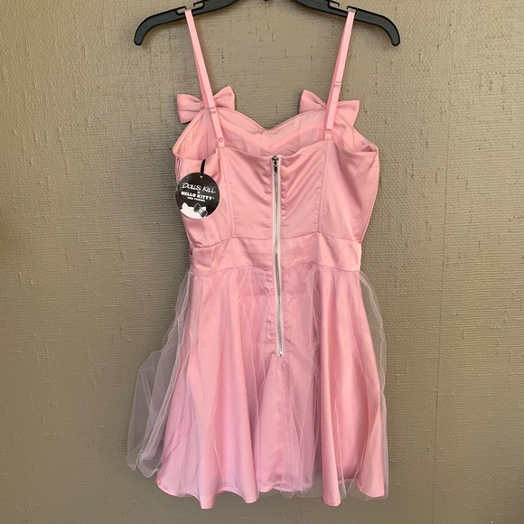 Hello Kitty x Dolls Kill Pink Satin Party Dress - Picture 4 of 4